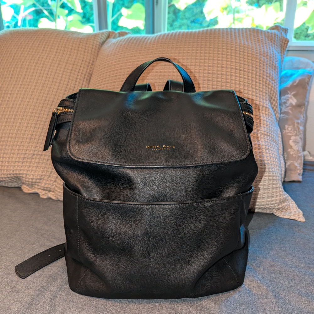 Black Leather Backpack